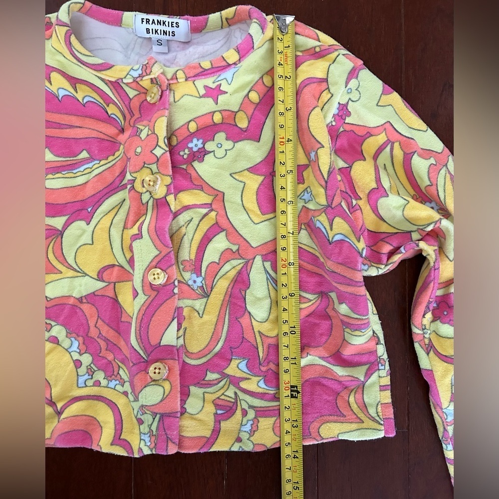 Frankie's Bikinis Top and Button Down Mini Cardigan Size S Bright Multi Color - Picture 9 of 14